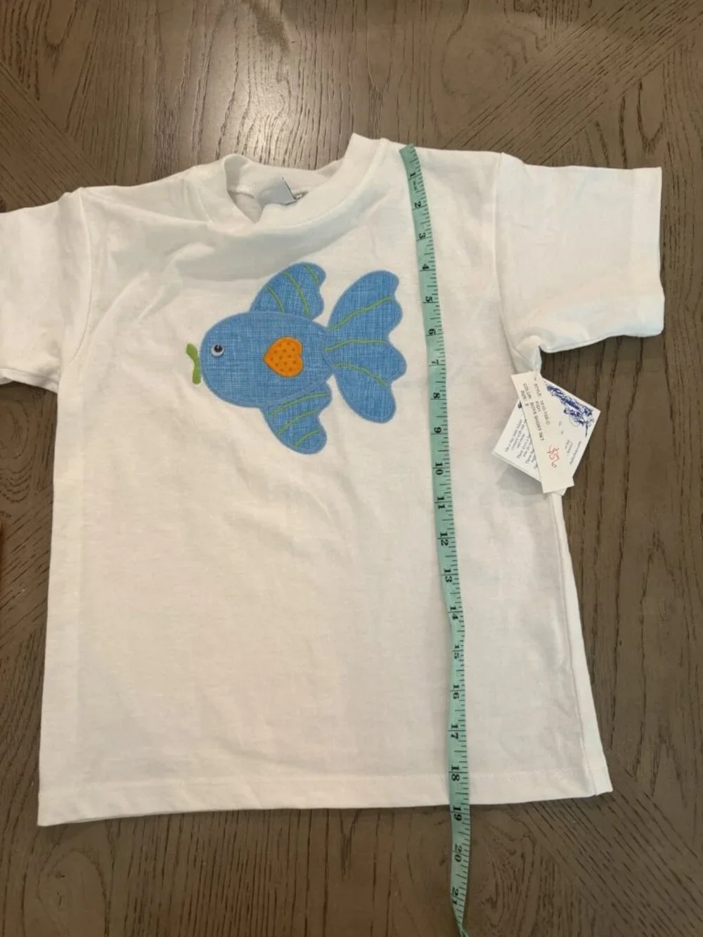 The Bailey Boys Size 5 Fish Applique T-Shirt & Orange Gingham Shorts Set